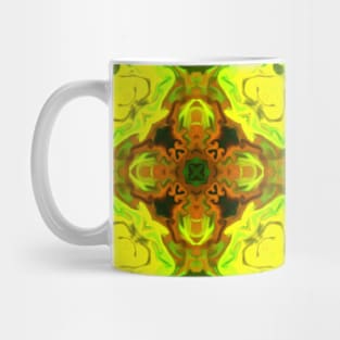 Psychedelic Hippie Green and Yellow Mug